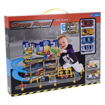 Tender Toys Parking con 4 coches de juguete gris y azul 62x31x33