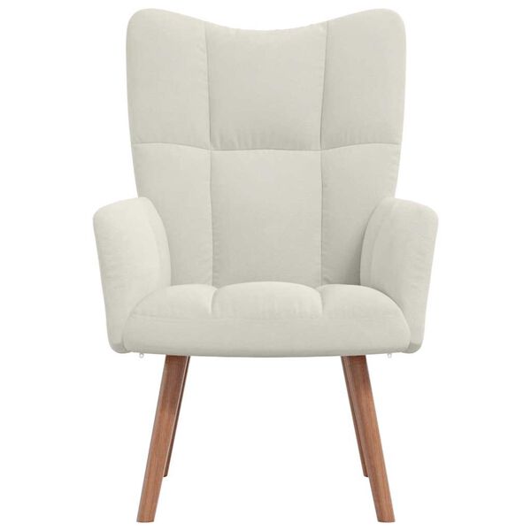 vidaXL Sill&oacute;n de relax de terciopelo blanco crema