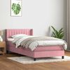 vidaXL Cama box spring con colch&oacute;n terciopelo rosa 100x210 cm