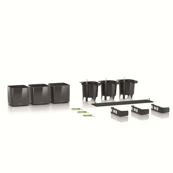 LECHUZA Jardineras 3 uds. Green Wall Home Kit gris antracita brillante