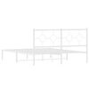 vidaXL Estructura cama sin colch&oacute;n con cabecero metal blanco 160x200cm