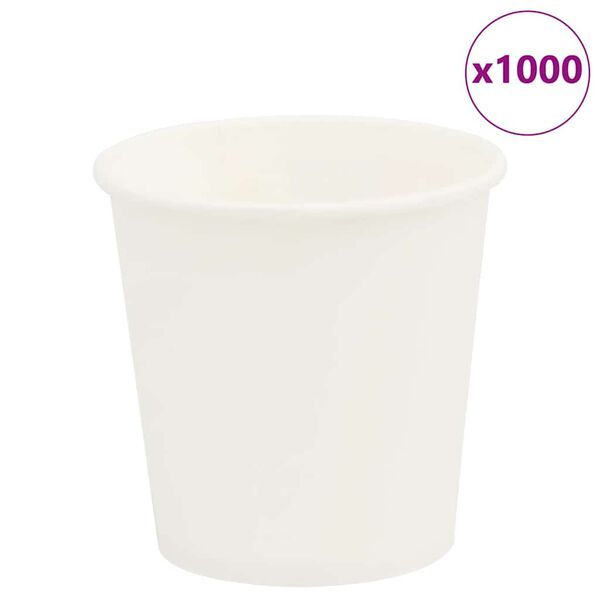 vidaXL Tazas de café de papel 1000 uds 4oz 100ml blanco