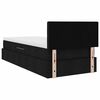 vidaXL Cama con almacenamiento y LED con LED Negro 100 x 200 cm tela