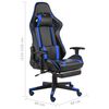 vidaXL Silla gaming giratoria con reposapi&eacute;s PVC azul