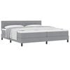 vidaXL Cama tipo Box Spring con colch&oacute;n Gris Claro 200 x 200 cm tela