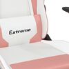 vidaXL Silla gaming cuero sintético blanco y rosa
