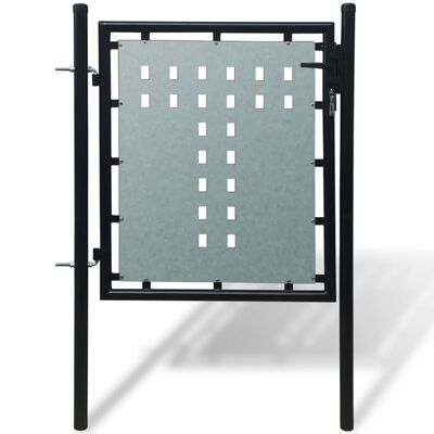 vidaXL Puerta de valla de jardín negra 100x125 cm