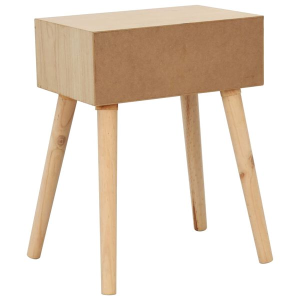 vidaXL Mesita de noche con caj&oacute;n madera pino maciza 44x30x58,5 cm