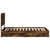 vidaXL Cama con almacenamiento con cabecera Roble ahumado 75 x 190 cm