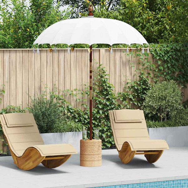 vidaXL Parasol Balinés Crema 185 x 185 x 260 cm Algodón