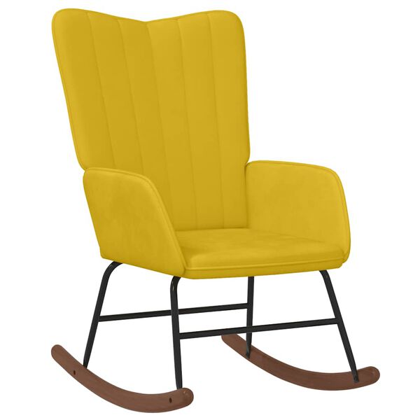 vidaXL Silla mecedora de terciopelo amarillo mostaza