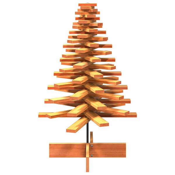 vidaXL &Aacute;rbol Navidad de adorno madera maciza pino marr&oacute;n cera 100 cm