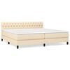 vidaXL Cama box spring con colch&oacute;n tela color crema 200x200 cm