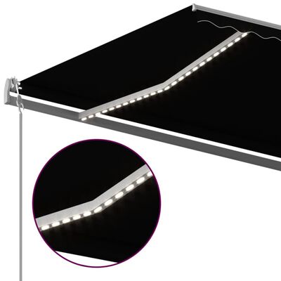 vidaXL Toldo retráctil manual con LED gris antracita 5x3 cm
