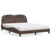 vidaXL Cama Viana con colch&oacute;n cuero sint&eacute;tico marr&oacute;n 160x200 cm