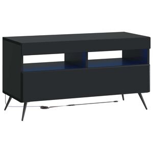 vidaXL Mueble de TV LED Negro Madera de ingenier&iacute;a
