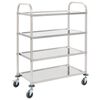 vidaXL Carrito de cocina de 4 alturas acero inoxidable 107x55x125 cm