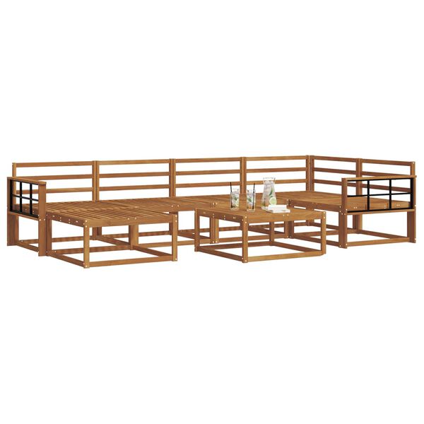 vidaXL Conjunto de sof&aacute;s de exterior 7 pcs Natural