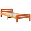 vidaXL Estructura de cama sin colch&oacute;n madera maciza marr&oacute;n 75x190 cm