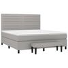vidaXL Cama box spring con colch&oacute;n tela gris claro 180x200 cm
