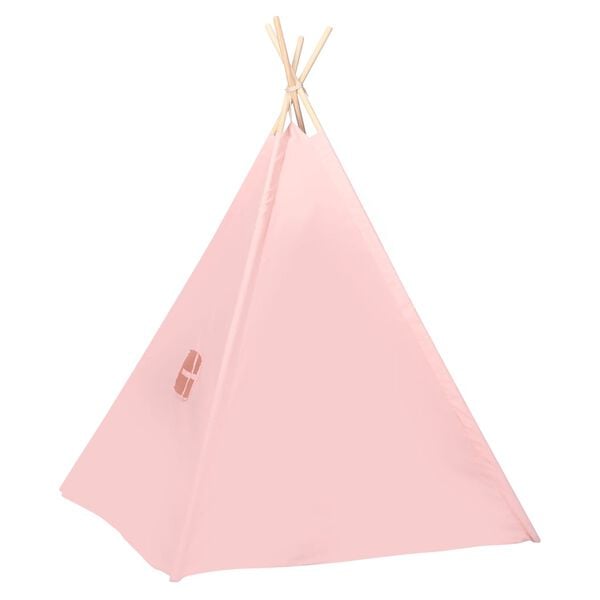vidaXL Tienda tipi ni&ntilde;os y bolsa piel de melocot&oacute;n rosa 120x120x150cm