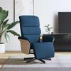 vidaXL Sill&oacute;n reclinable de masaje con reposapi&eacute;s tela azul