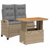 vidaXL Set comedor de jard&iacute;n 2 pzas con cojines rat&aacute;n sint&eacute;tico beige