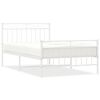 vidaXL Estructura cama sin colch&oacute;n con estribo metal blanco 100x200 cm