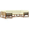 vidaXL Conjunto de sof&aacute;s de exterior con coj&iacute;n 6 pcs Natural y Crema