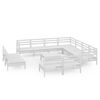 vidaXL Juego de muebles de jard&iacute;n 12 piezas madera maciza pino blanco