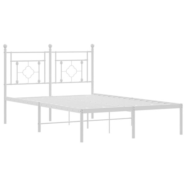vidaXL Estructura cama sin colch&oacute;n con cabecero metal blanco 120x190cm