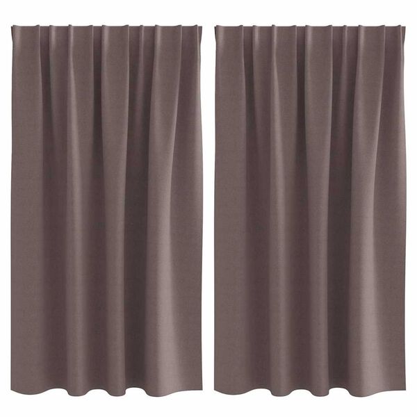 vidaXL Cortinas Opacas con Anillas 2 pcs Marrón Oscuro 140 x 140 cm
