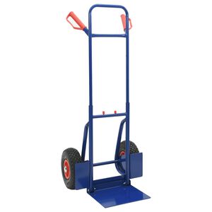 vidaXL Carro de mano extensible Azul y Rojo 49,5 x 53 x 114 cm Acero
