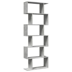 vidaXL Librer&iacute;a divisora 6 niveles madera gris hormig&oacute;n 70x24x193 cm