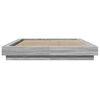 vidaXL Estructura cama con luces LED madera gris Sonoma 135x190 cm
