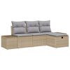 vidaXL Conjunto de sof&aacute; de jard&iacute;n 4 uds. rat&aacute;n sint&eacute;tico