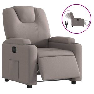 vidaXL Sill&oacute;n reclinable el&eacute;ctrico tela gris taup&eacute;