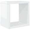 vidaXL Estantes cubo de pared 4 unidades blanco brillo 22x15x22 cm