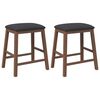 vidaXL Sillas de bar con cojines 2 uds madera maciza marr&oacute;n caucho