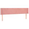 vidaXL Cabecero con LED de terciopelo rosa 183x16x78/88 cm