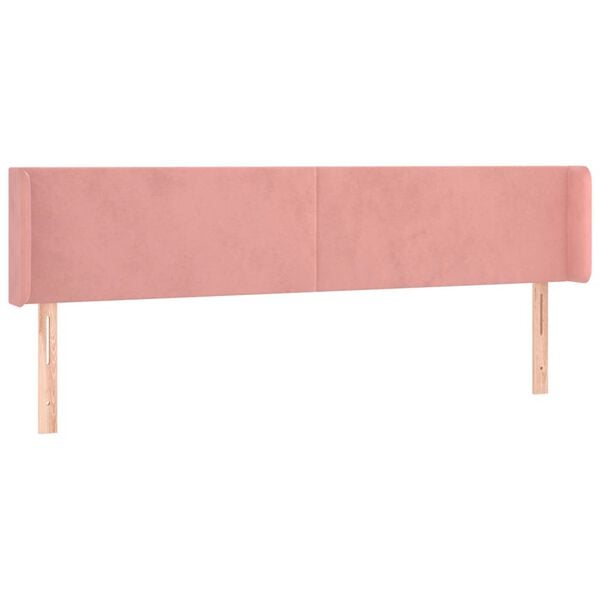 vidaXL Cabecero con LED de terciopelo rosa 183x16x78/88 cm