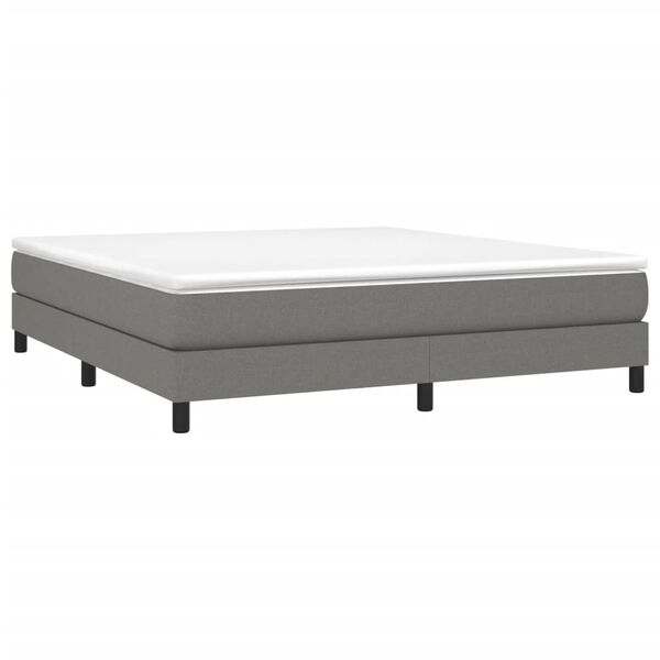 vidaXL Estructura de cama con somier de tela gris oscuro 160x200 cm