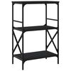 vidaXL Librer&iacute;a de 3 estantes madera ingenier&iacute;a negro 56x35x90,5 cm
