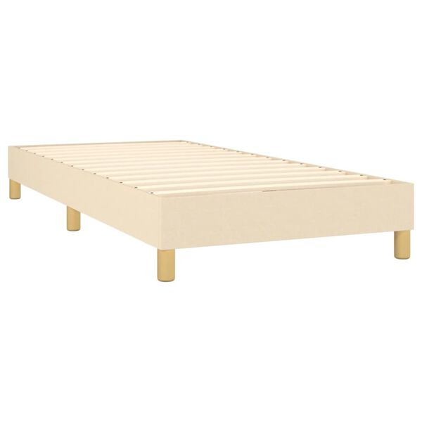 vidaXL Cama box spring con colch&oacute;n tela color crema 90x190 cm