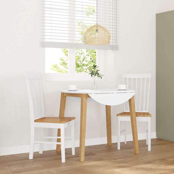 vidaXL Sillas de comedor 2 unidades madera maciza de caucho blanco