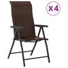 vidaXL Sillas plegables, 4 unidades, polirat&aacute;n marr&oacute;n