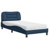 vidaXL Cama con colch&oacute;n Hvar tela azul 90x200 cm