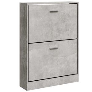 vidaXL Zapatero madera contrachapada gris hormig&oacute;n 59x17x81 cm