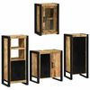 vidaXL Juego de muebles de baño 4 pcs Marrón Madera de mango maciza