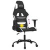 vidaXL Silla gaming de masaje tela negro y blanco